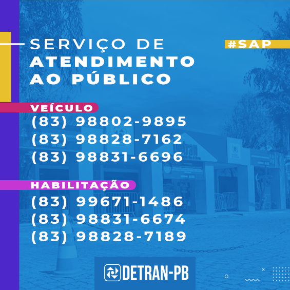 Números Detran Atendimento Veículo e Habilitação