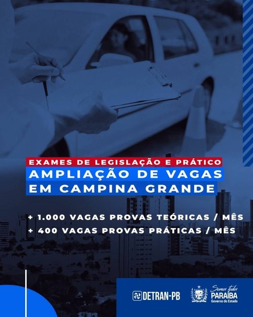 Ampliação exame de legislação Campina Grande